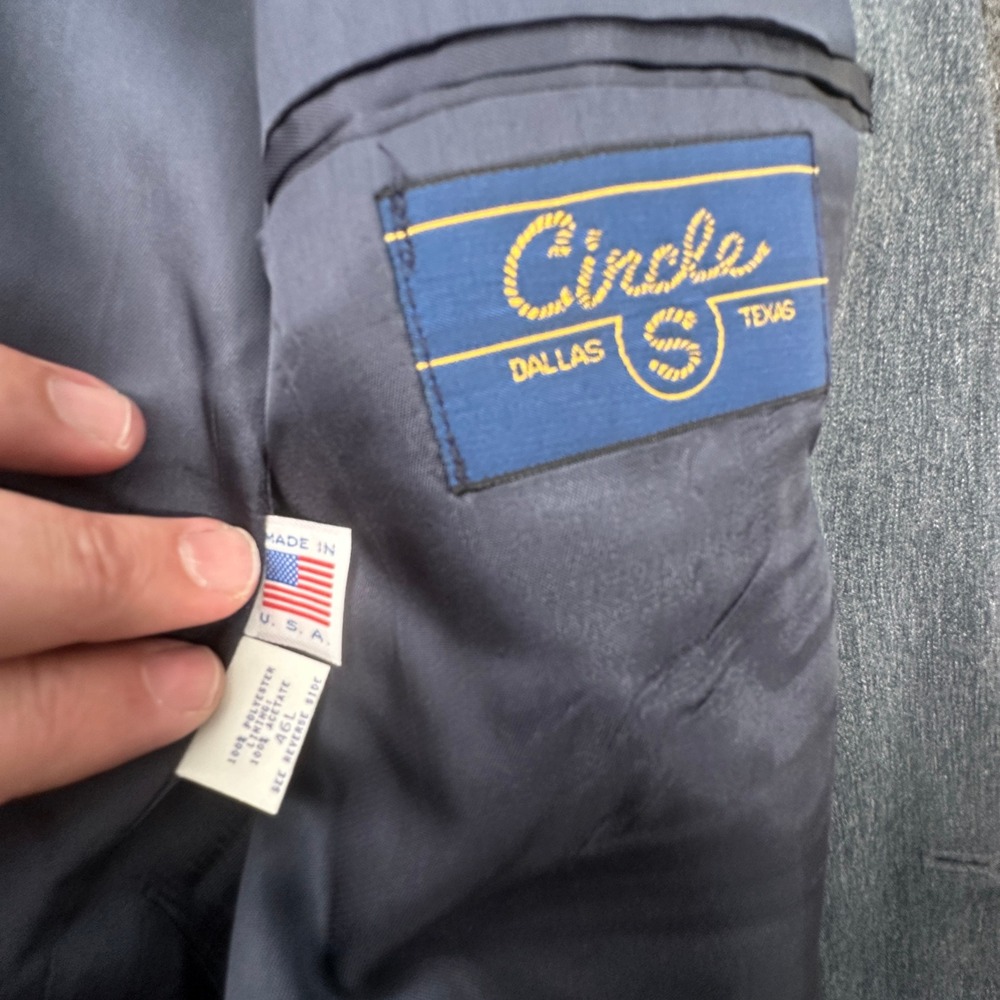 Circle S Dallas Texas Boise Western Suit 46L Charcoal Gray Jacket 38W Trousers - Picture 4 of 16